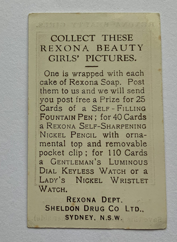 Australian Art Deco Rexona Beauty Trade card Miss Wyn Richmond no.4
